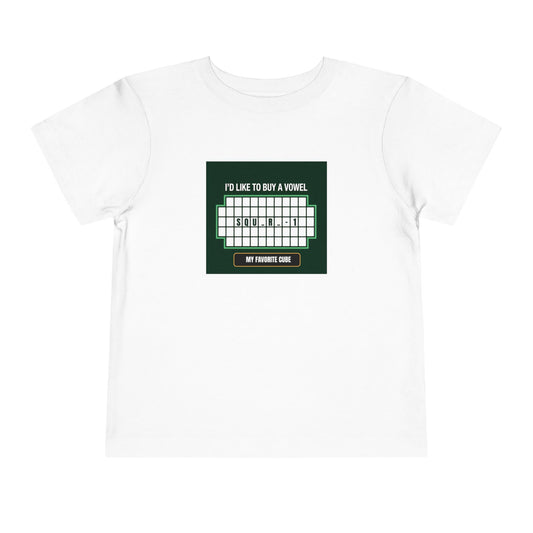 Square-1 - Vowel - Rubik's Cube Art  Toddler Short Sleeve T-Shirt