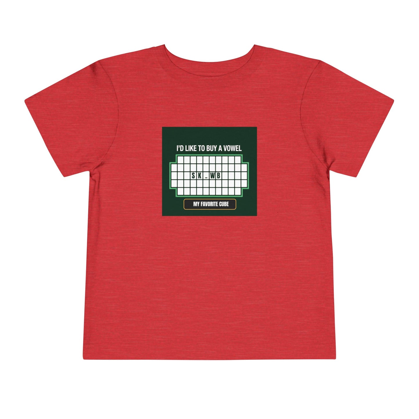 Skewb - Vowel - Rubik's Cube Art Toddler Short Sleeve T-Shirt