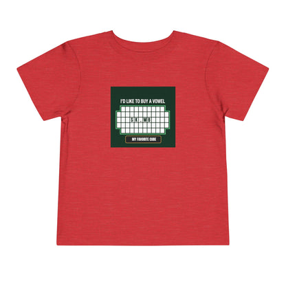 Skewb - Vowel - Rubik's Cube Art Toddler Short Sleeve T-Shirt