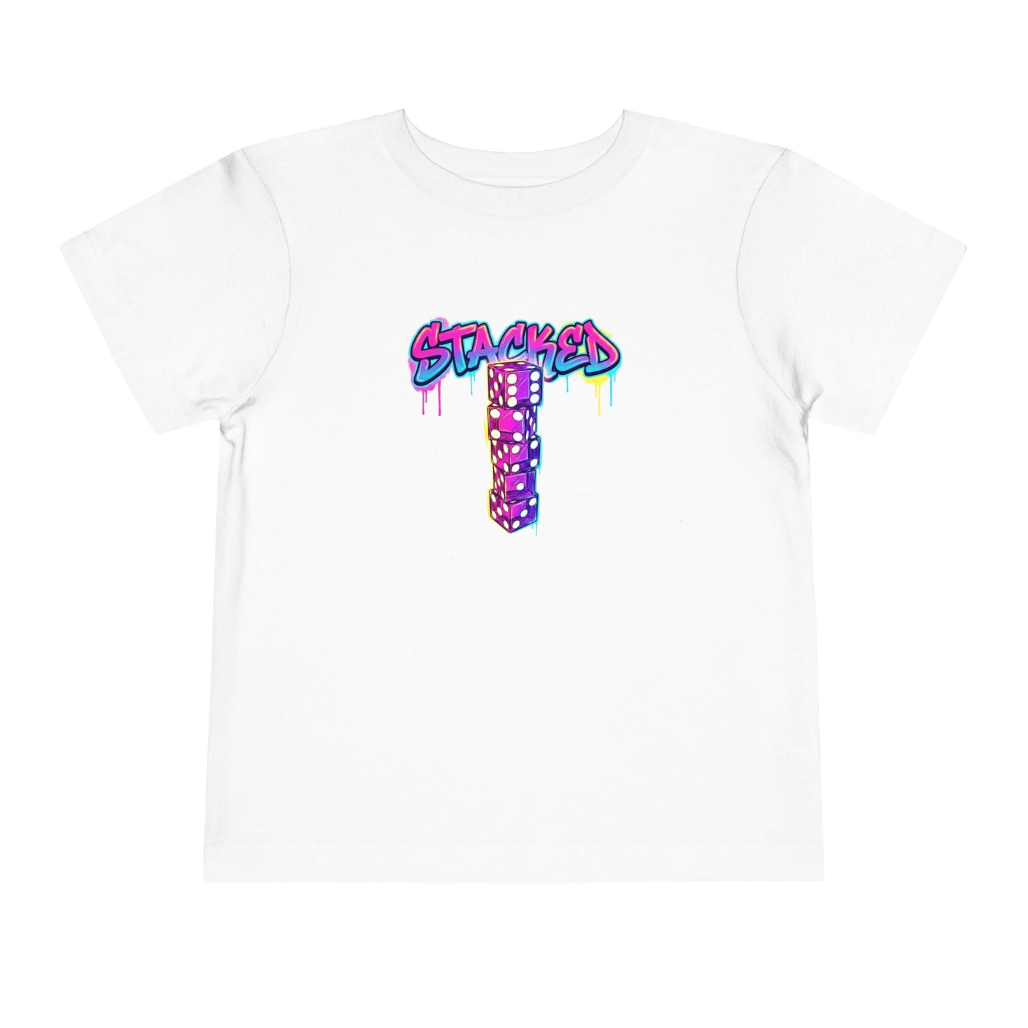 Stacked Dice Trick Shot Bottle Flip Art Toddler Short Sleeve T-Shirt