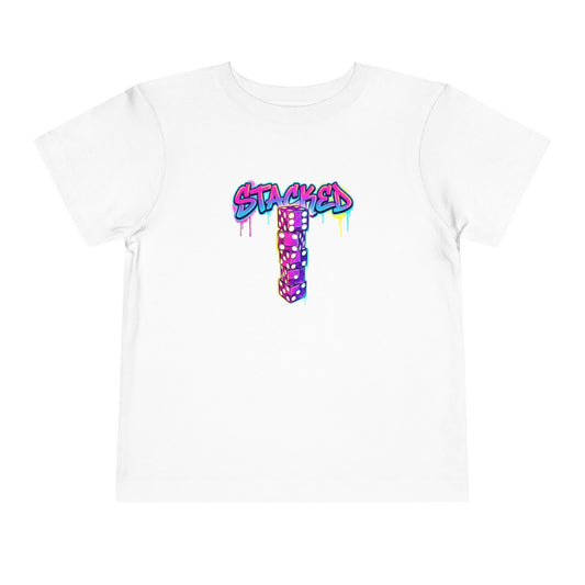 Stacked Dice Trick Shot Bottle Flip Art Toddler Short Sleeve T-Shirt