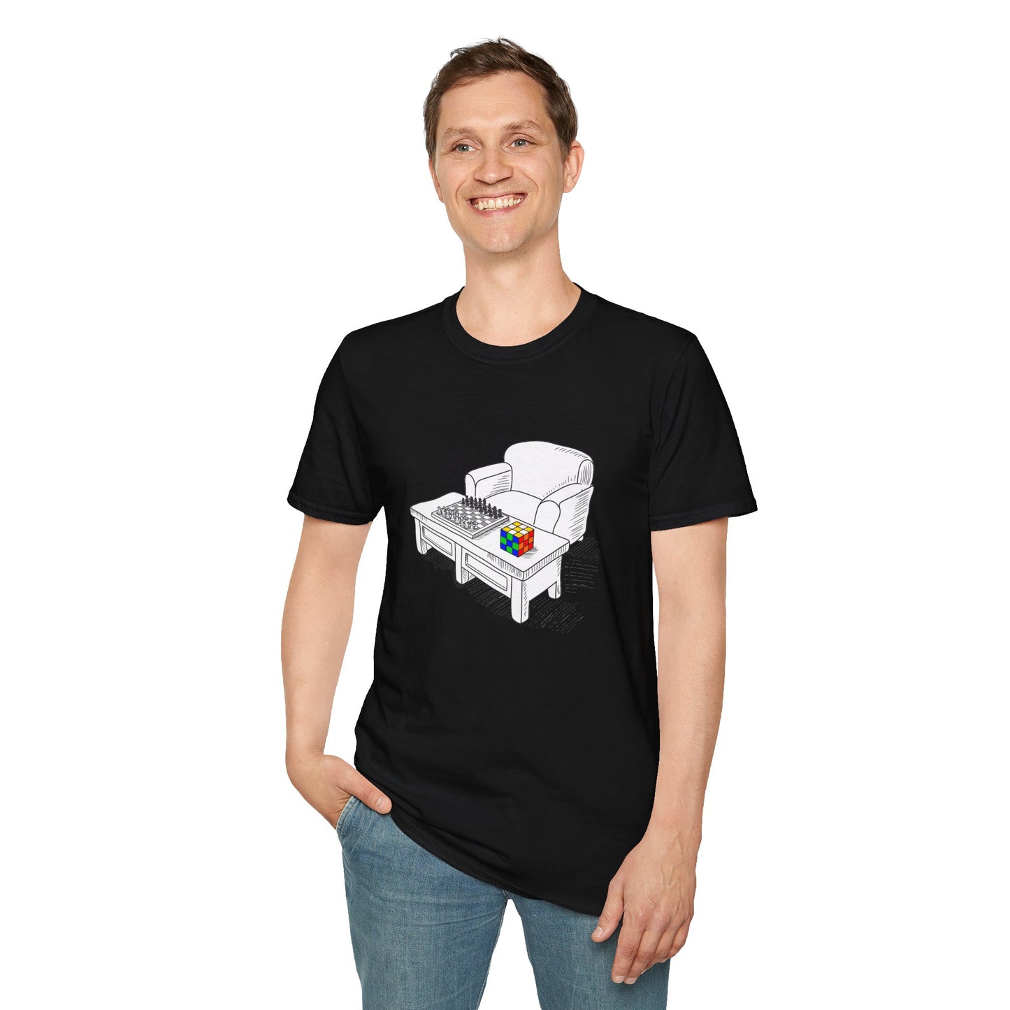Chess and Checkered Unisex Graphic Softstyle T-Shirt