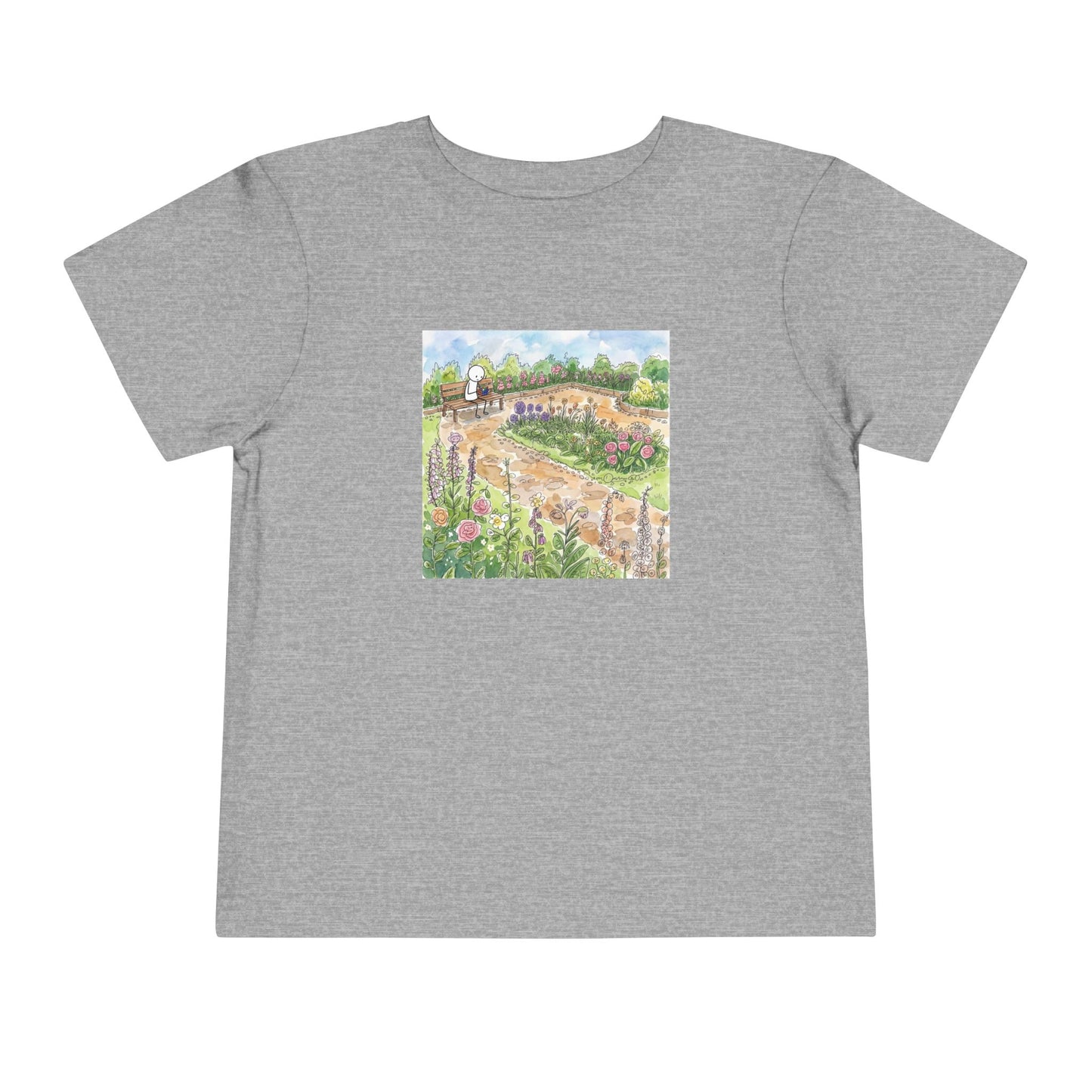 Garden Watercolor  - Rubik's Cube Art Toddler Short Sleeve T-Shirt