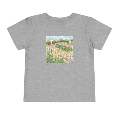 Garden Watercolor  - Rubik's Cube Art Toddler Short Sleeve T-Shirt