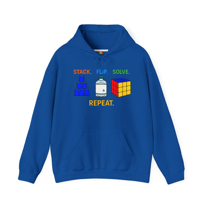 Flip Stack Solve Repeat Unisex Heavy Blend™ Hooded Sweatshirt