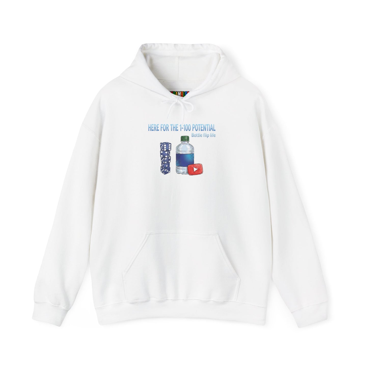 1 - 100 Potential Trick Shot Bottle Flipping Art Unisex Heavy Blend™ Hooded Sweatshirt