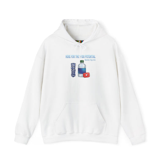 1 - 100 Potential Trick Shot Bottle Flipping Art Unisex Heavy Blend™ Hooded Sweatshirt