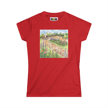 Garden Watercolor -Rubik's Cube Art  Women's Softstyle T-Shirt