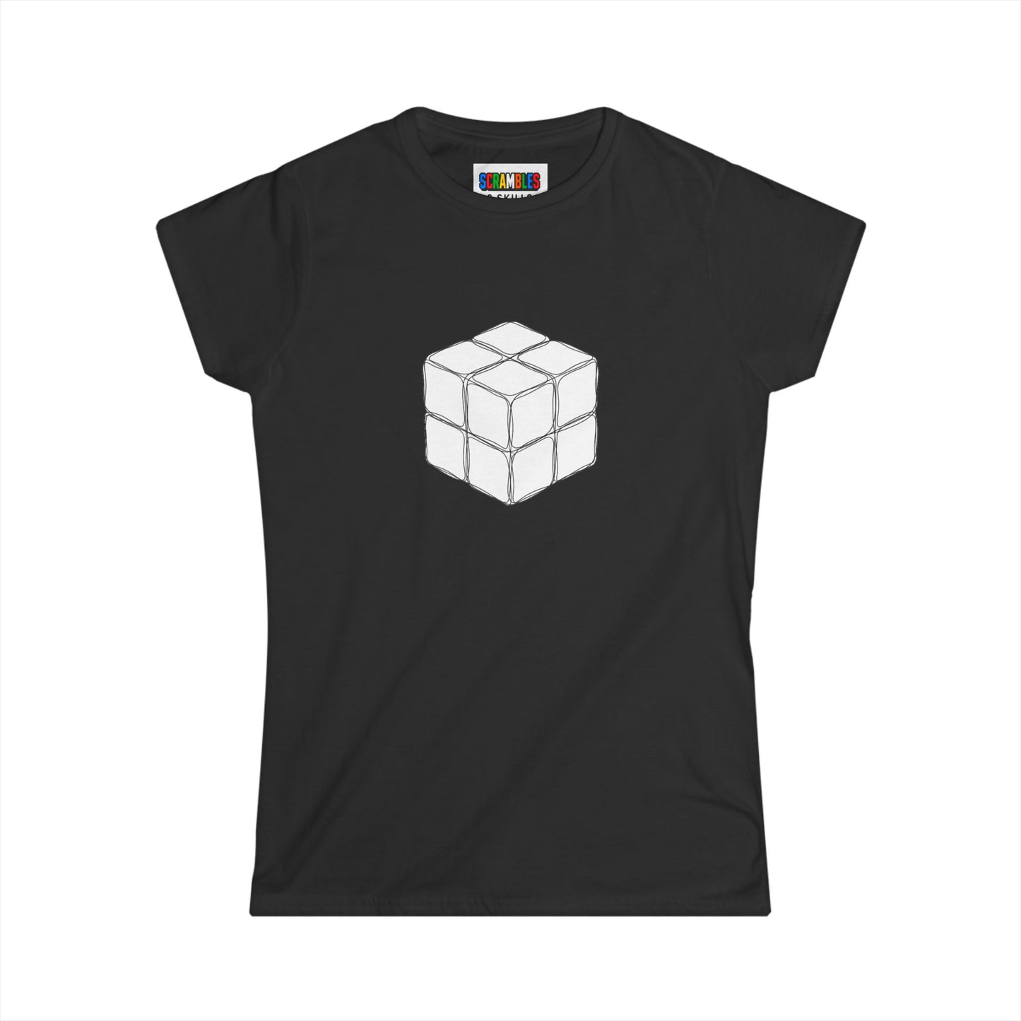 2x2 Doodle - Rubik's Cube Art  Women's Softstyle T-Shirt