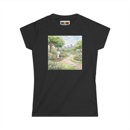 City Park Watercolor  -Rubik's Cube Art Women's Softstyle T-Shirt