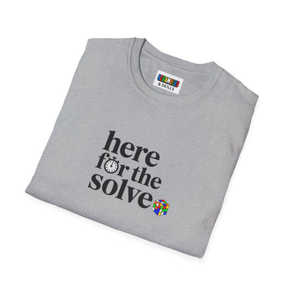 Here For The Solve - Rubik's Cube Art Unisex Graphic Softstyle T-Shirt