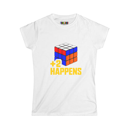 +2 Happens - Rubik's Cube Art  Women's Softstyle T-Shirt