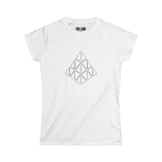 Pyraminx Doodle -Rubik's Cube Art  Women's Softstyle T-Shirt