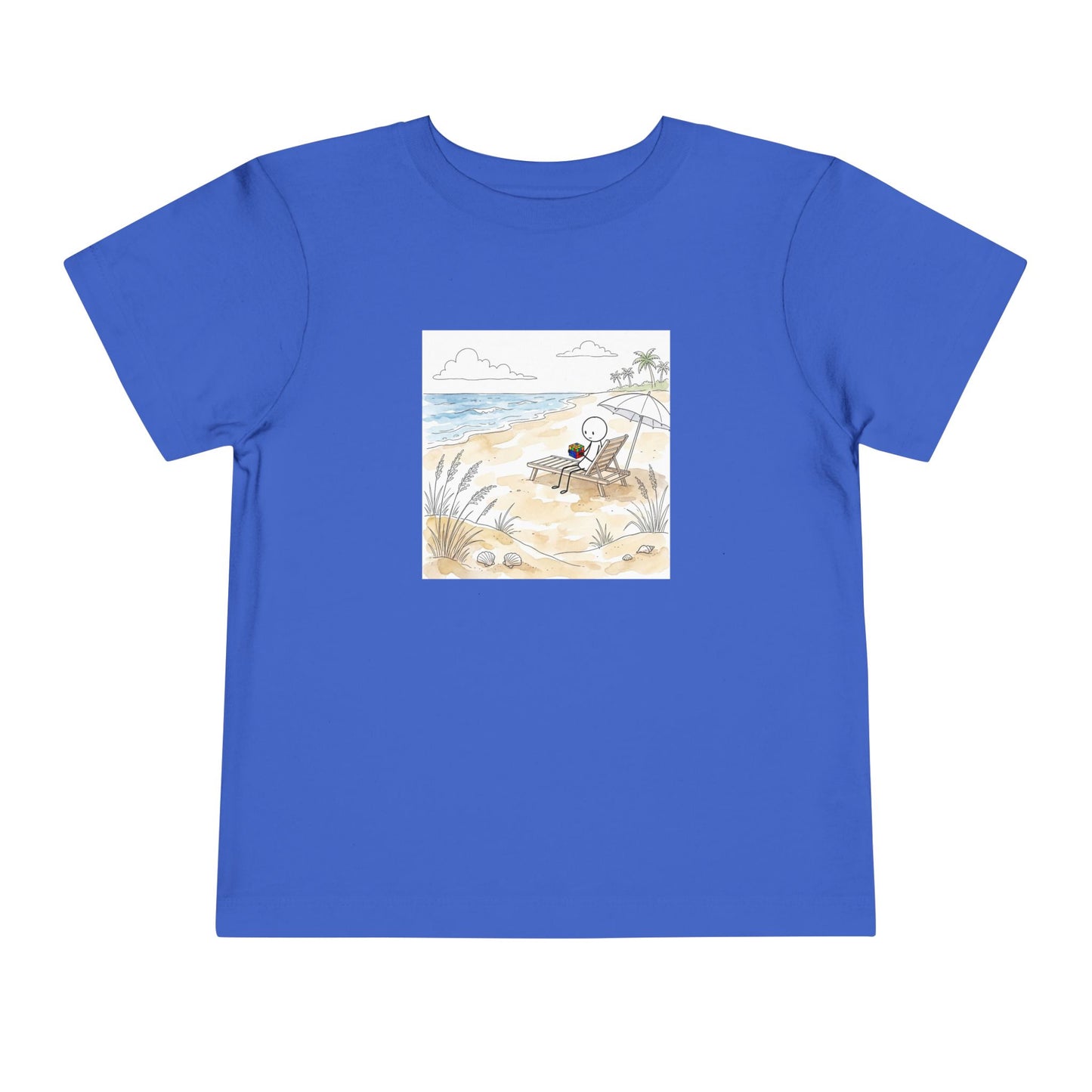 Beach Watercolor - Rubik's Cube Art  Toddler Short Sleeve T-Shirt