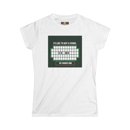 Skewb - Vowel  - Rubik's Cube Art Women's Softstyle T-Shirt