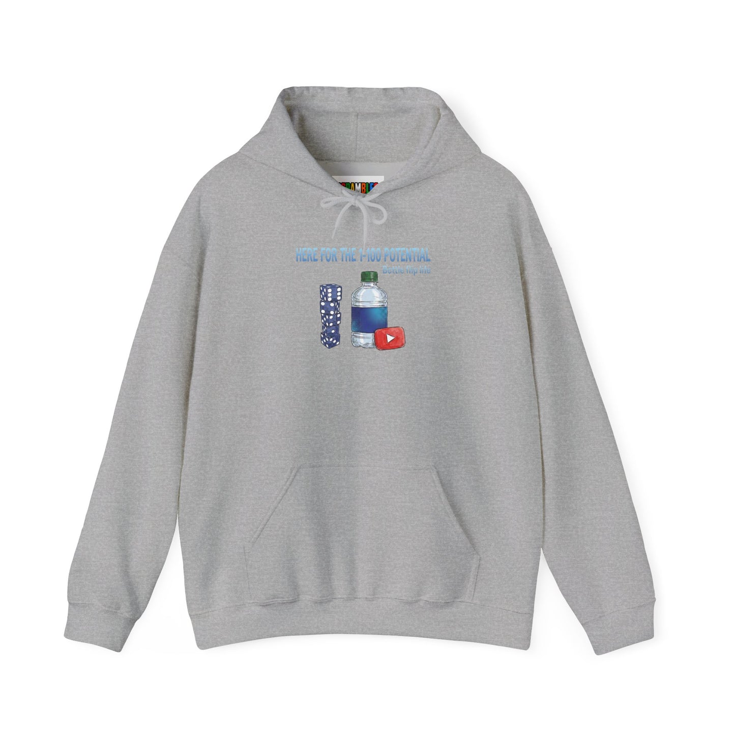 1 - 100 Potential Trick Shot Bottle Flipping Art Unisex Heavy Blend™ Hooded Sweatshirt
