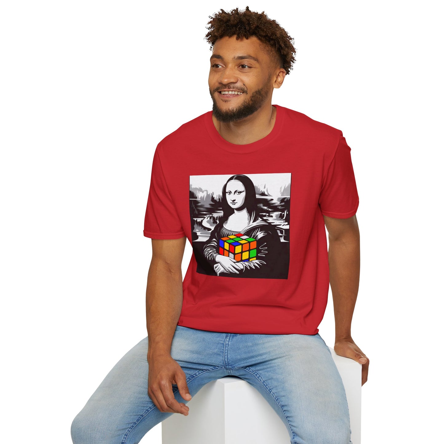 Mona Lisa Art  - Rubik's Cube Art Unisex Graphic Softstyle T-Shirt