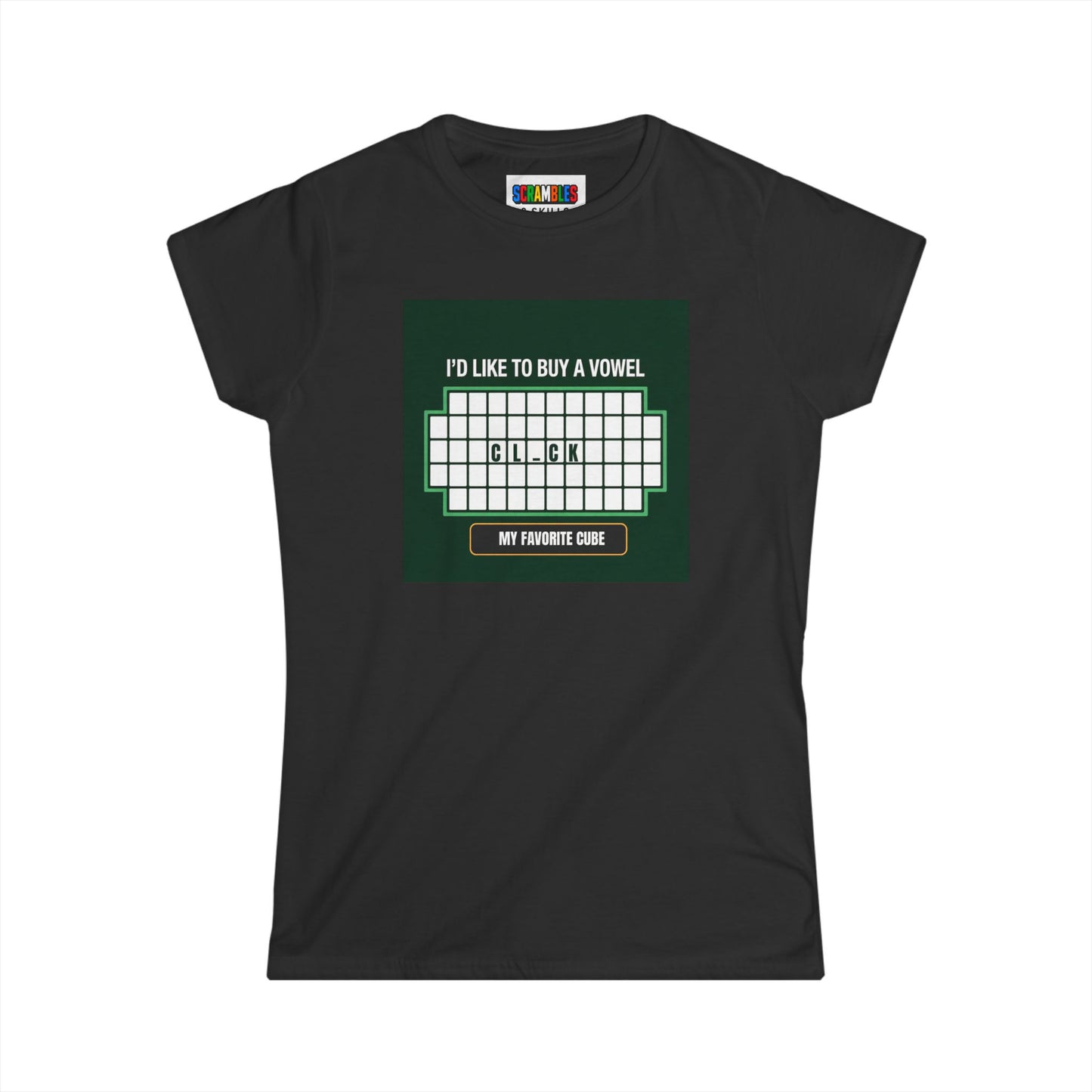 Clock - Vowel  - Rubik's Cube Art Women's Softstyle T-Shirt