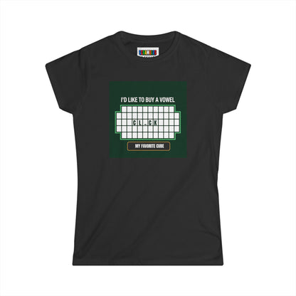 Clock - Vowel  - Rubik's Cube Art Women's Softstyle T-Shirt