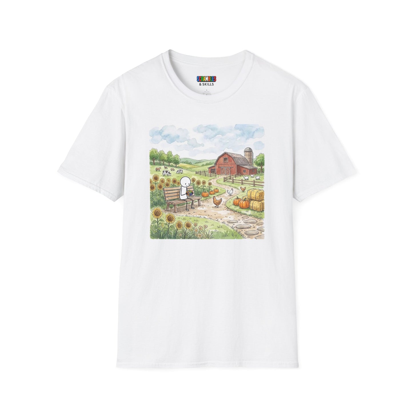 Farm Watercolor Unisex Graphic Softstyle T-Shirt