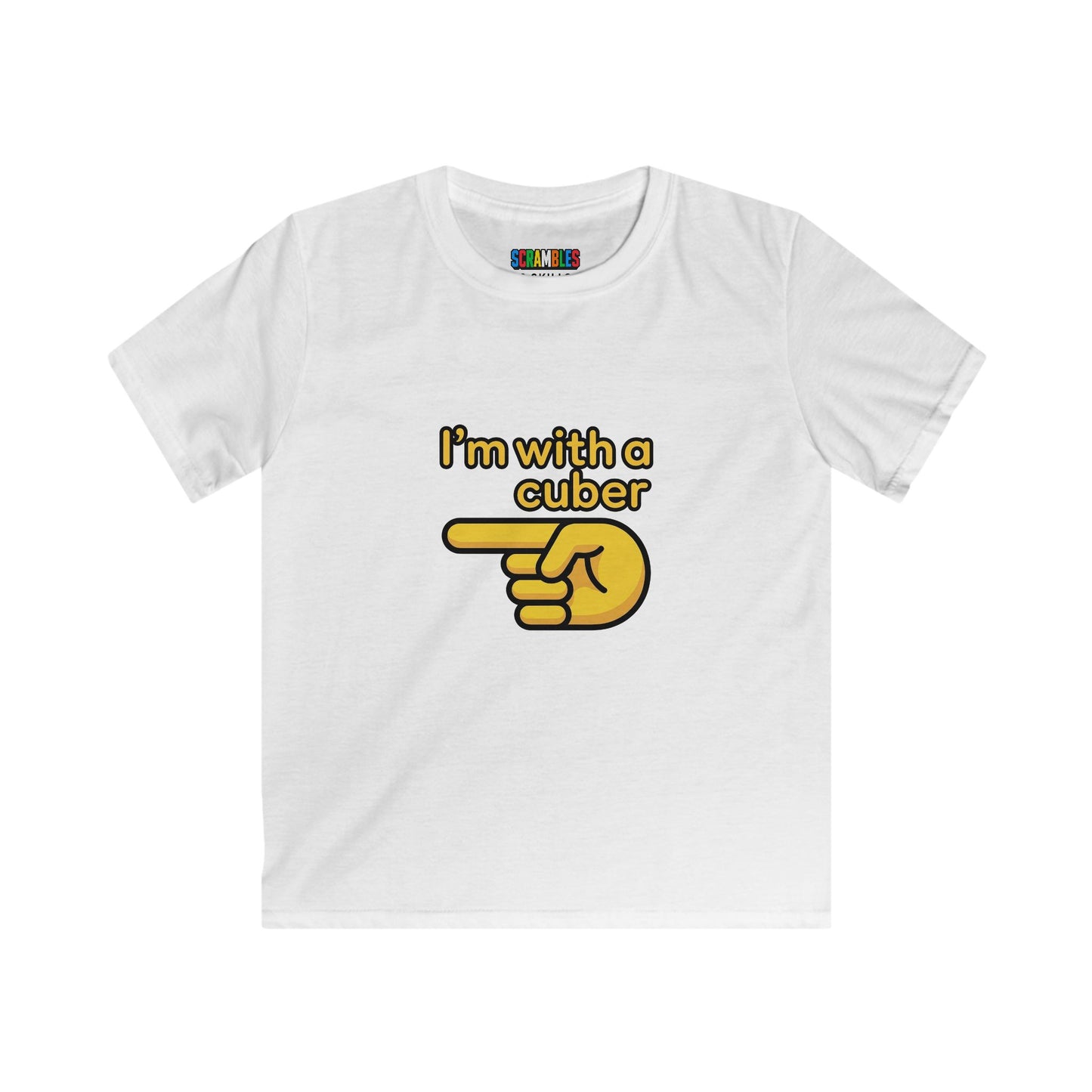 I'm With A Cuber  - Rubik's Cube Art Kids Softstyle Tee