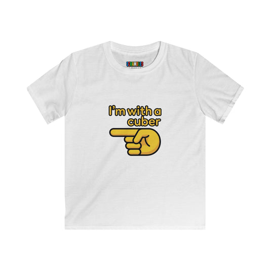 I'm With A Cuber  - Rubik's Cube Art Kids Softstyle Tee