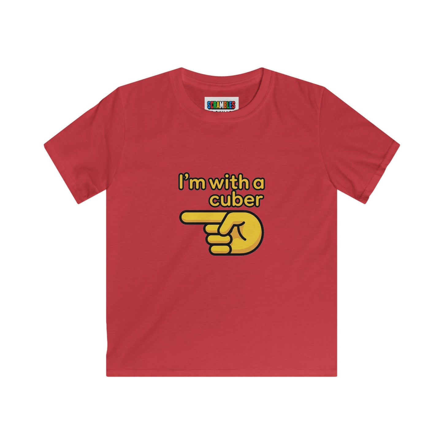 I'm With A Cuber  - Rubik's Cube Art Kids Softstyle Tee
