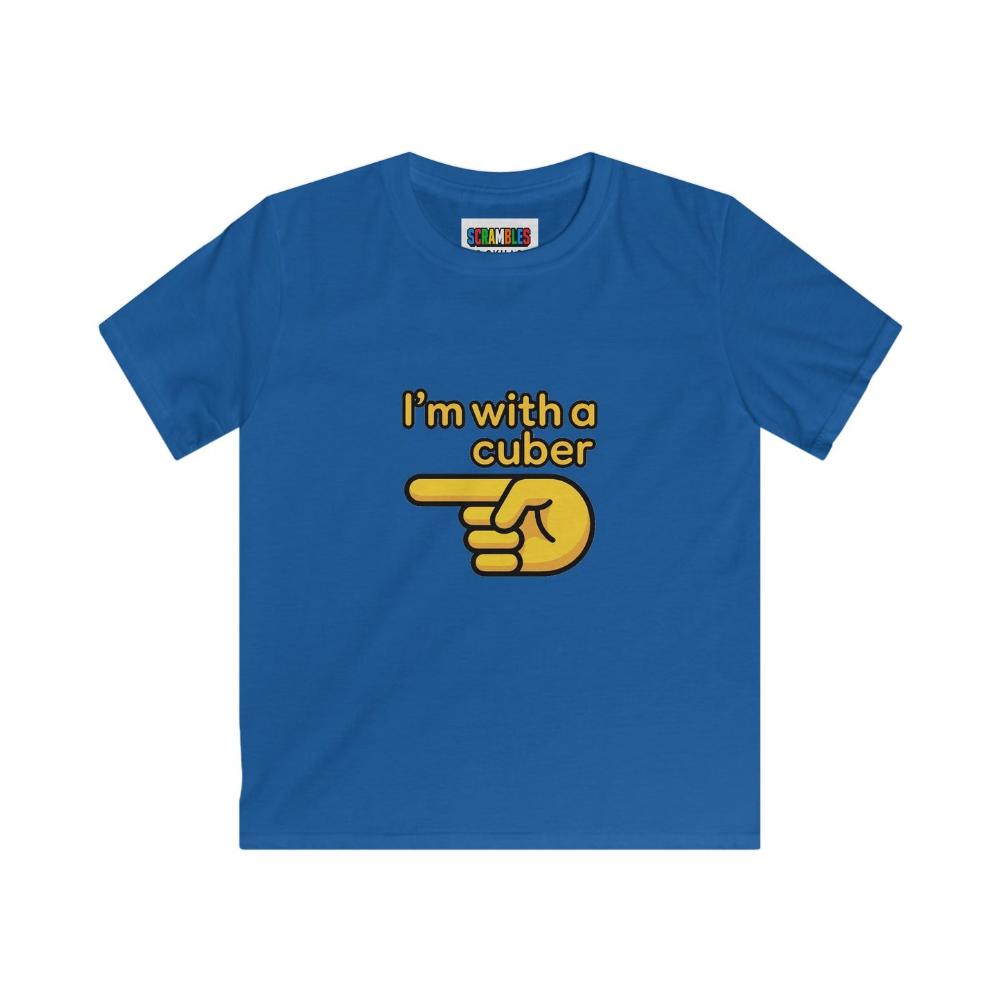 I'm With A Cuber  - Rubik's Cube Art Kids Softstyle Tee