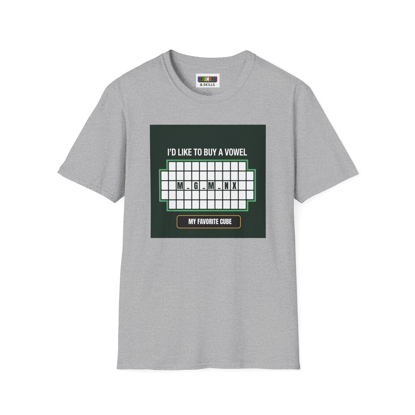 Megaminx Vowel - Rubik's Cube Art Unisex Graphic Softstyle T-Shirt