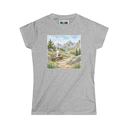 Mountain Watercolor -Rubik's Cube Art  Women's Softstyle T-Shirt