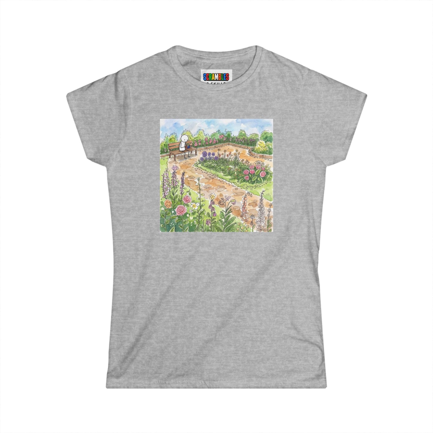 Garden Watercolor -Rubik's Cube Art  Women's Softstyle T-Shirt