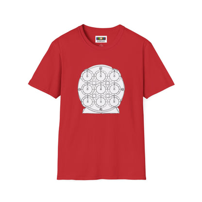 Clock Doodle Unisex Graphic Softstyle T-Shirt