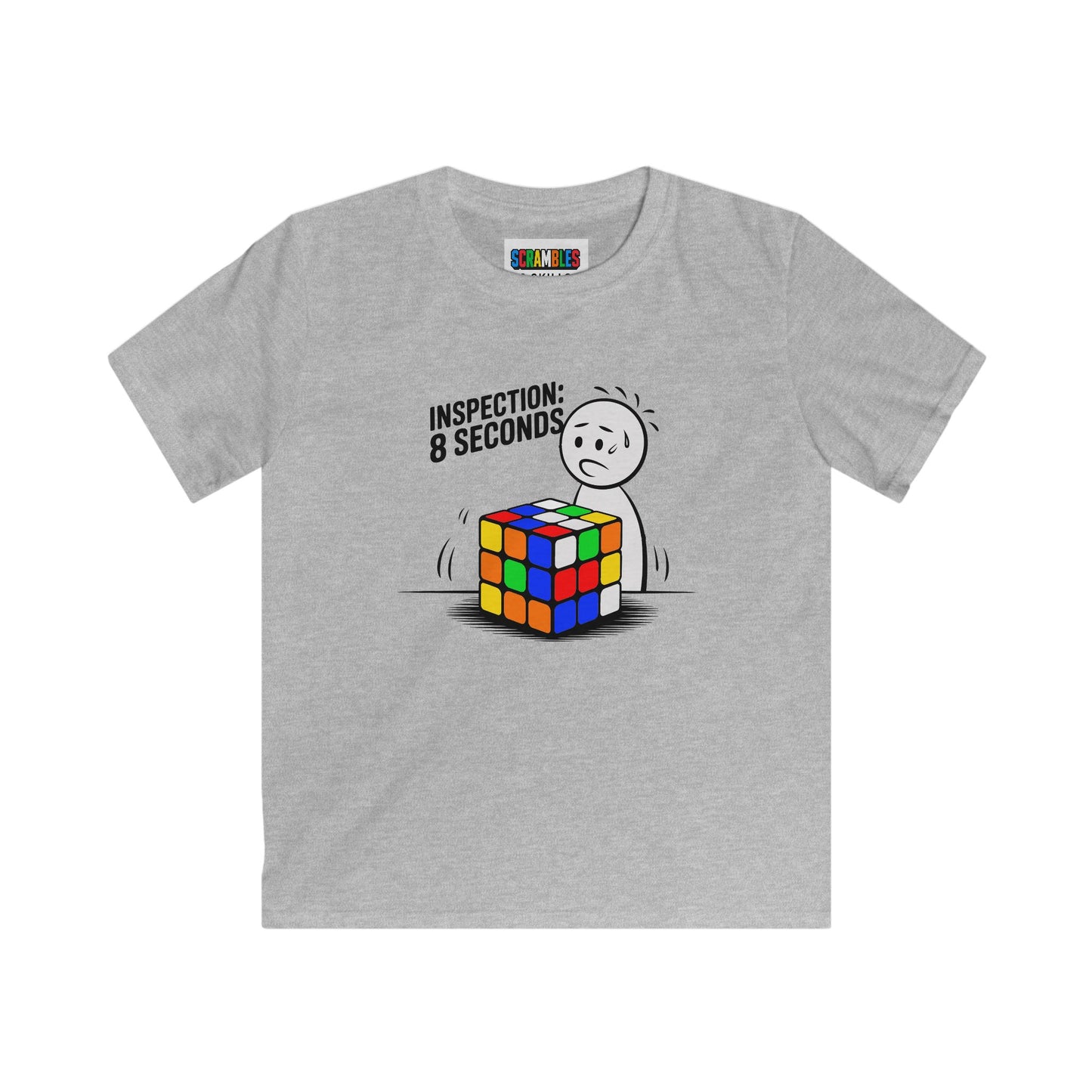 Inspection: 8 Seconds  - Rubik's Cube Art Kids Softstyle Tee