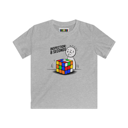 Inspection: 8 Seconds  - Rubik's Cube Art Kids Softstyle Tee