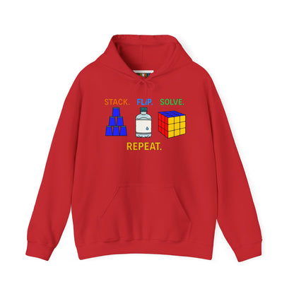 Flip Stack Solve Repeat Unisex Heavy Blend™ Hooded Sweatshirt
