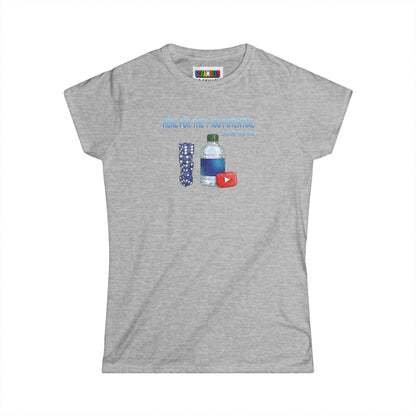 1 - 100 Potential Trick Shot Bottle Flipping Art Women's Softstyle T-Shirt