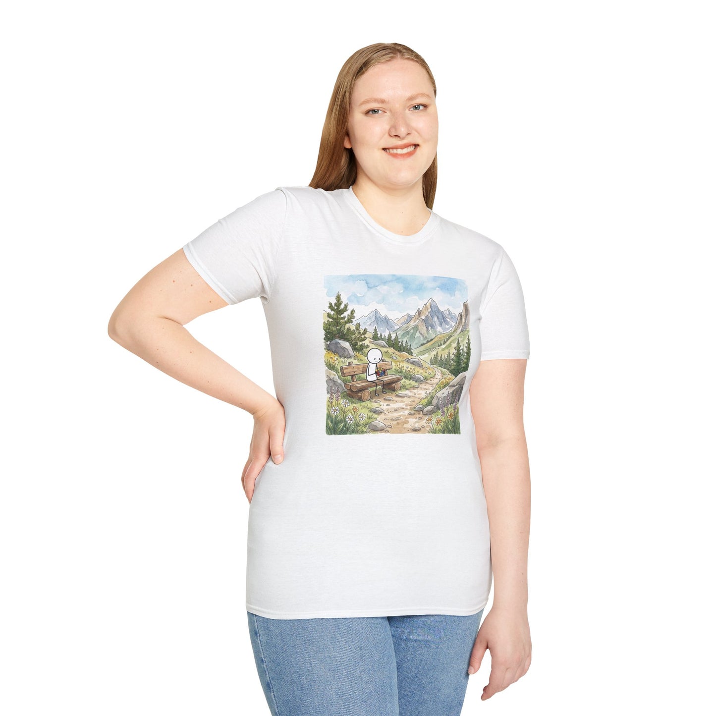 Mountain Watercolor Unisex Graphic Softstyle T-Shirt