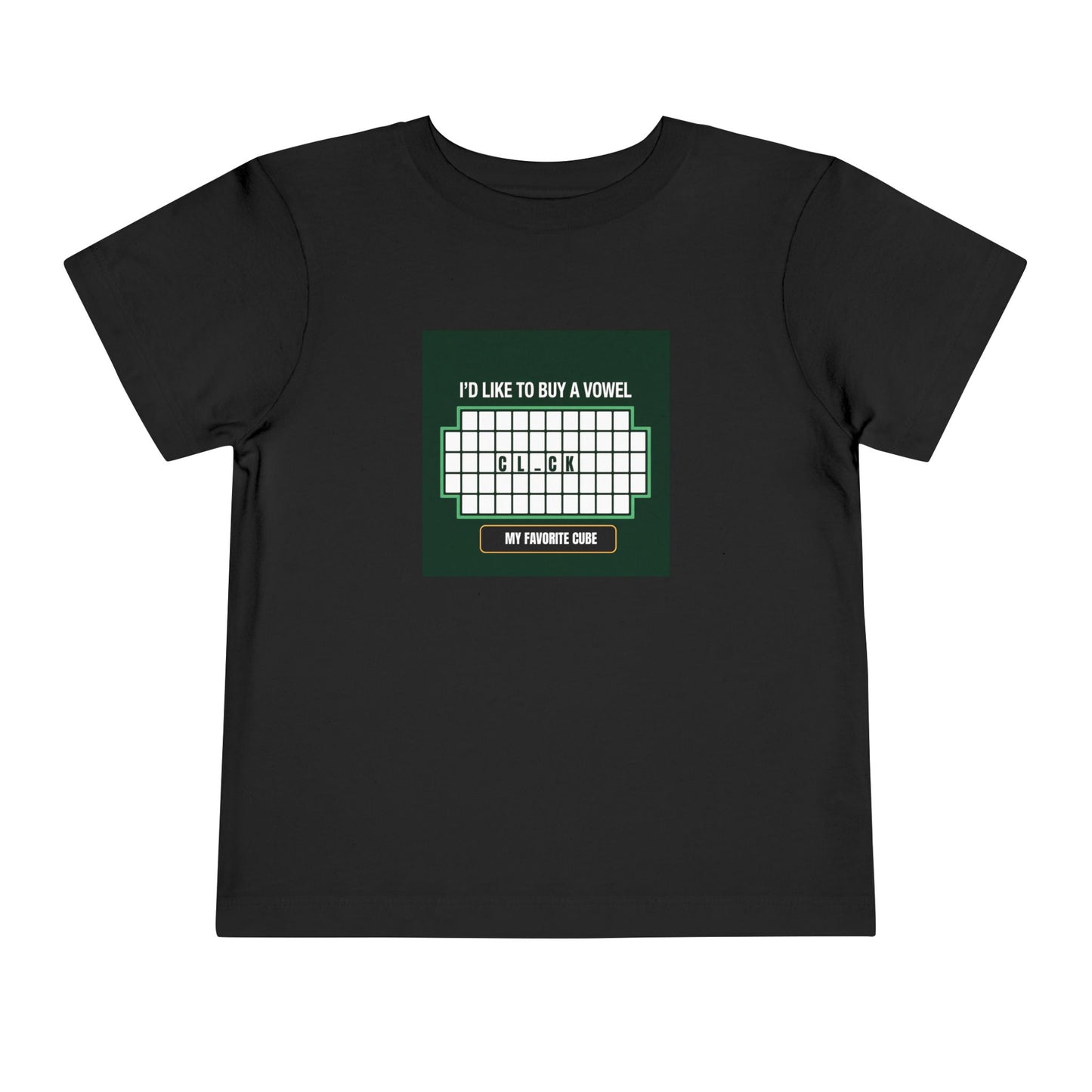Clock - Vowel - Rubik's Cube Art  Toddler Short Sleeve T-Shirt