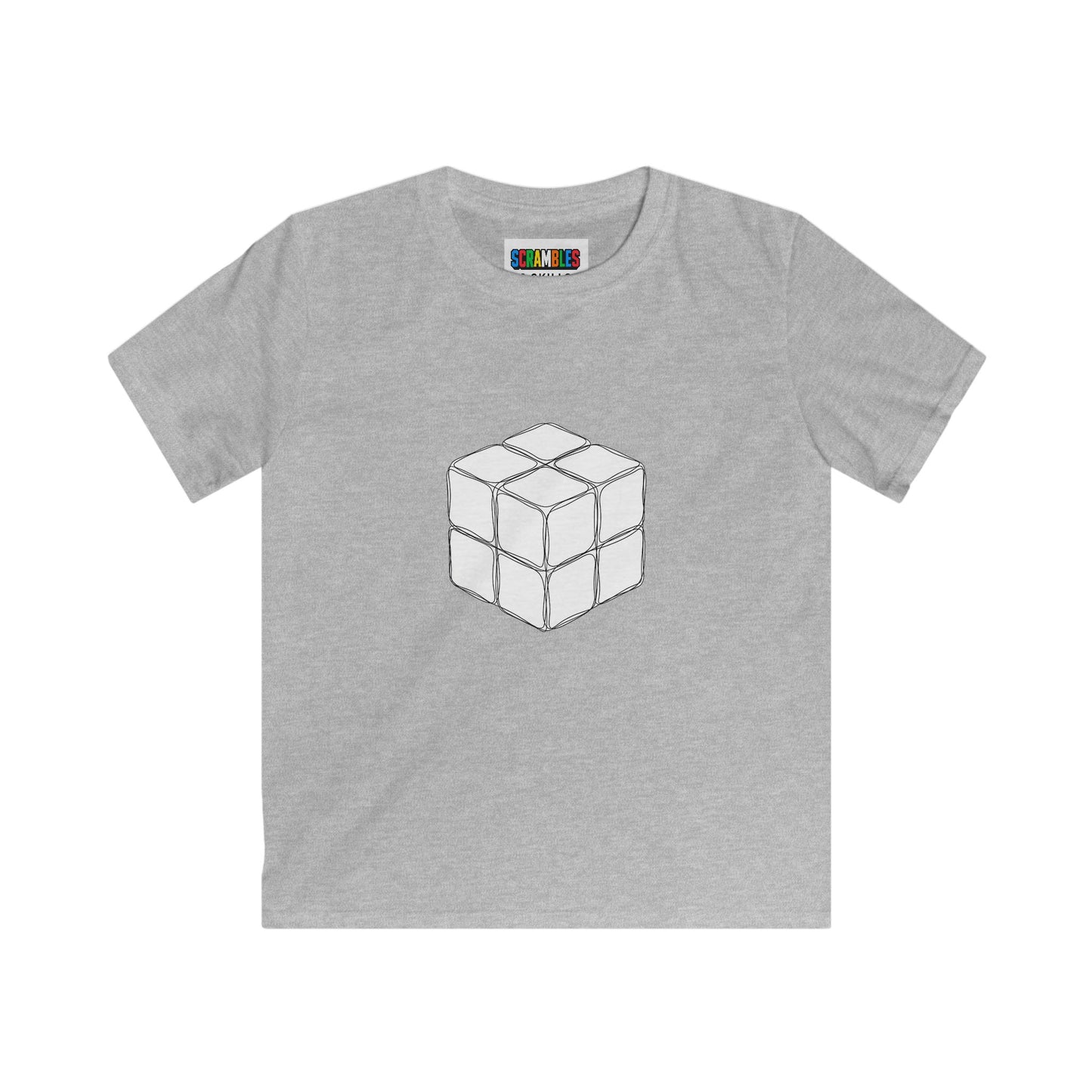 2x2 Doodle  - Rubik's Cube Art Kids Softstyle Tee