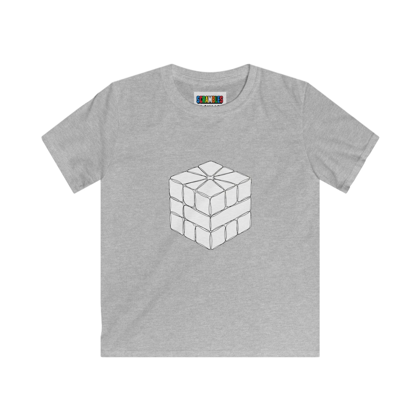 Square-1 Doodle - Rubik's Cube Art  Kids Softstyle Tee