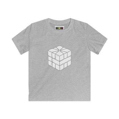 Square-1 Doodle - Rubik's Cube Art  Kids Softstyle Tee