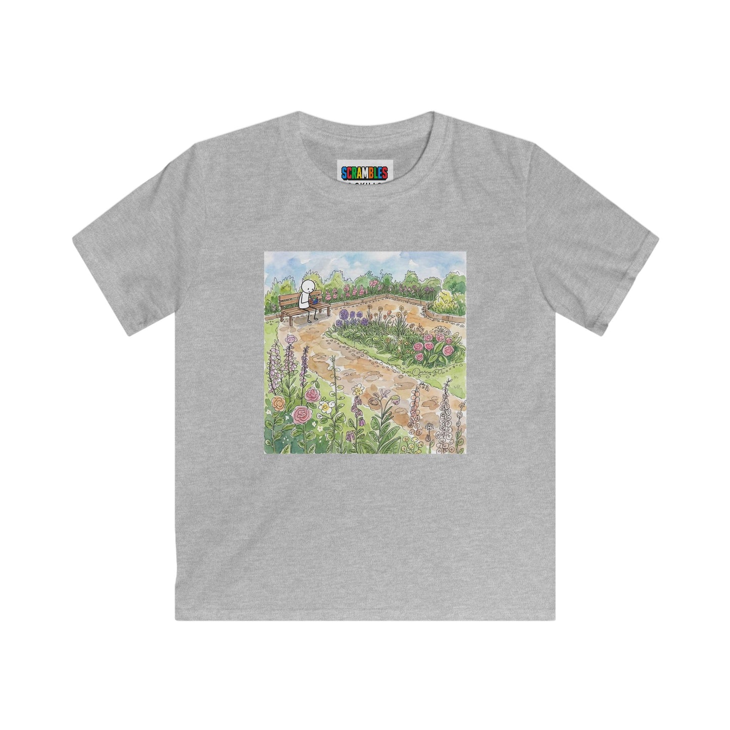 Garden Watercolor - Rubik's Cube Art  Kids Softstyle Tee