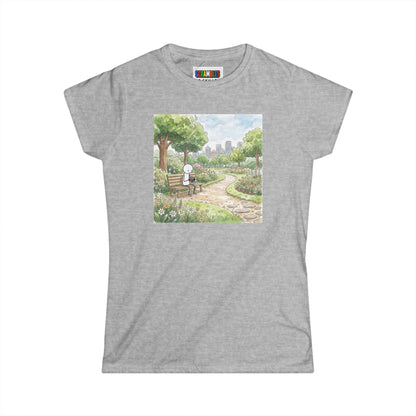 City Park Watercolor  -Rubik's Cube Art Women's Softstyle T-Shirt