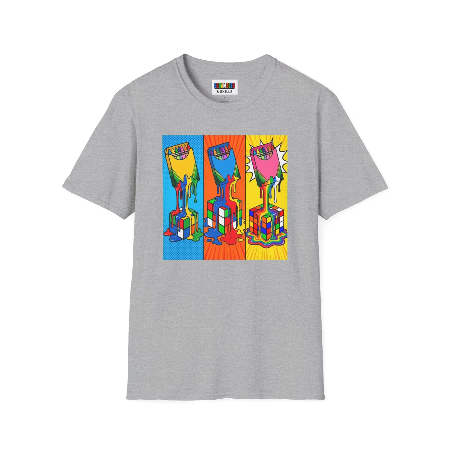 Rubik's Cube Shirt - Color Melt Unisex Graphic Softstyle T-Shirt| Fun Cubing Shirt