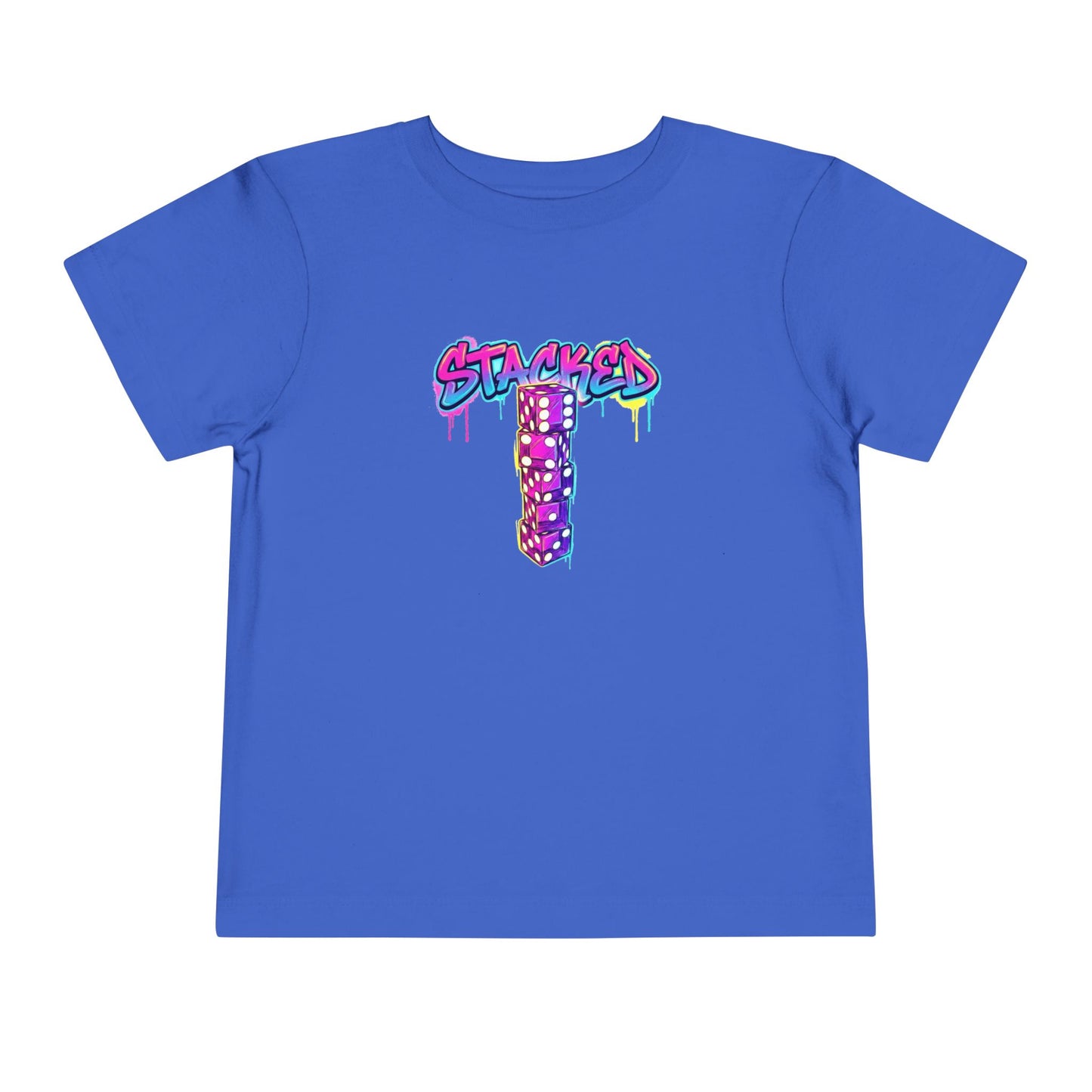 Stacked Dice Trick Shot Bottle Flip Art Toddler Short Sleeve T-Shirt