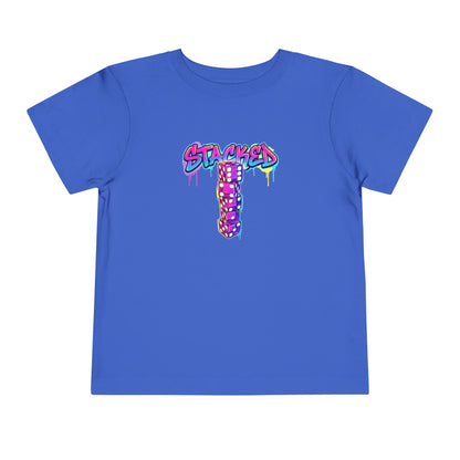 Stacked Dice Trick Shot Bottle Flip Art Toddler Short Sleeve T-Shirt