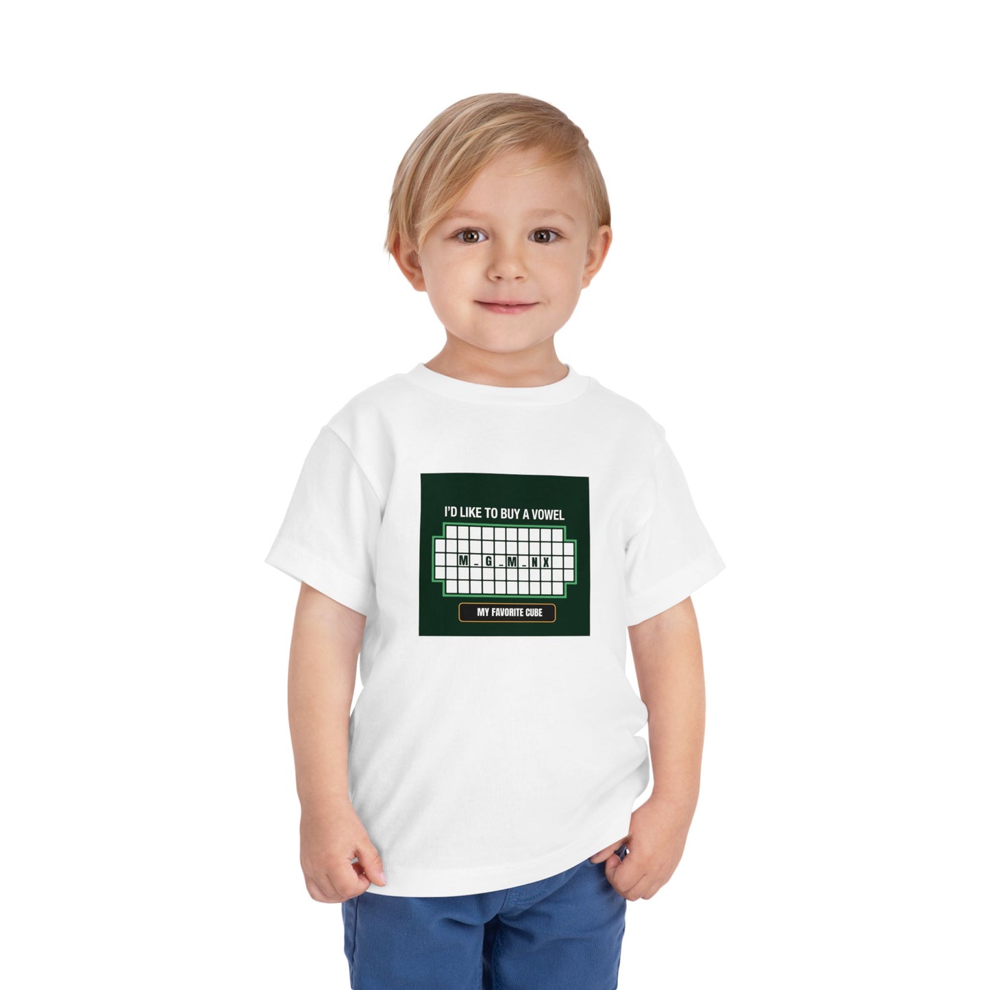 Megaminx Vowel - Rubik's Cube Art Toddler Short Sleeve T-Shirt