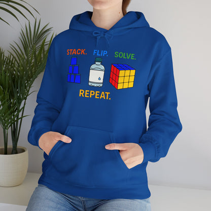 Flip Stack Solve Repeat Unisex Heavy Blend™ Hooded Sweatshirt