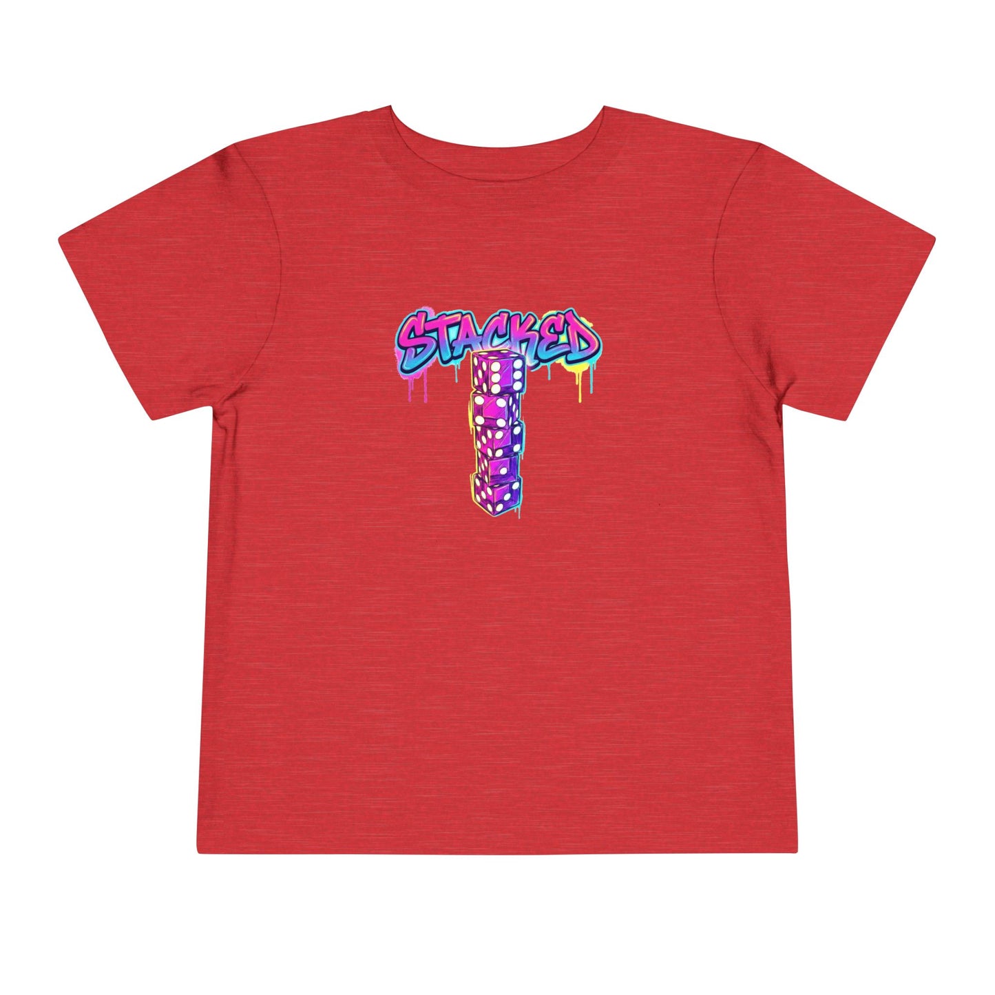 Stacked Dice Trick Shot Bottle Flip Art Toddler Short Sleeve T-Shirt