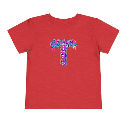 Stacked Dice Trick Shot Bottle Flip Art Toddler Short Sleeve T-Shirt